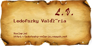 Ledofszky Valéria névjegykártya